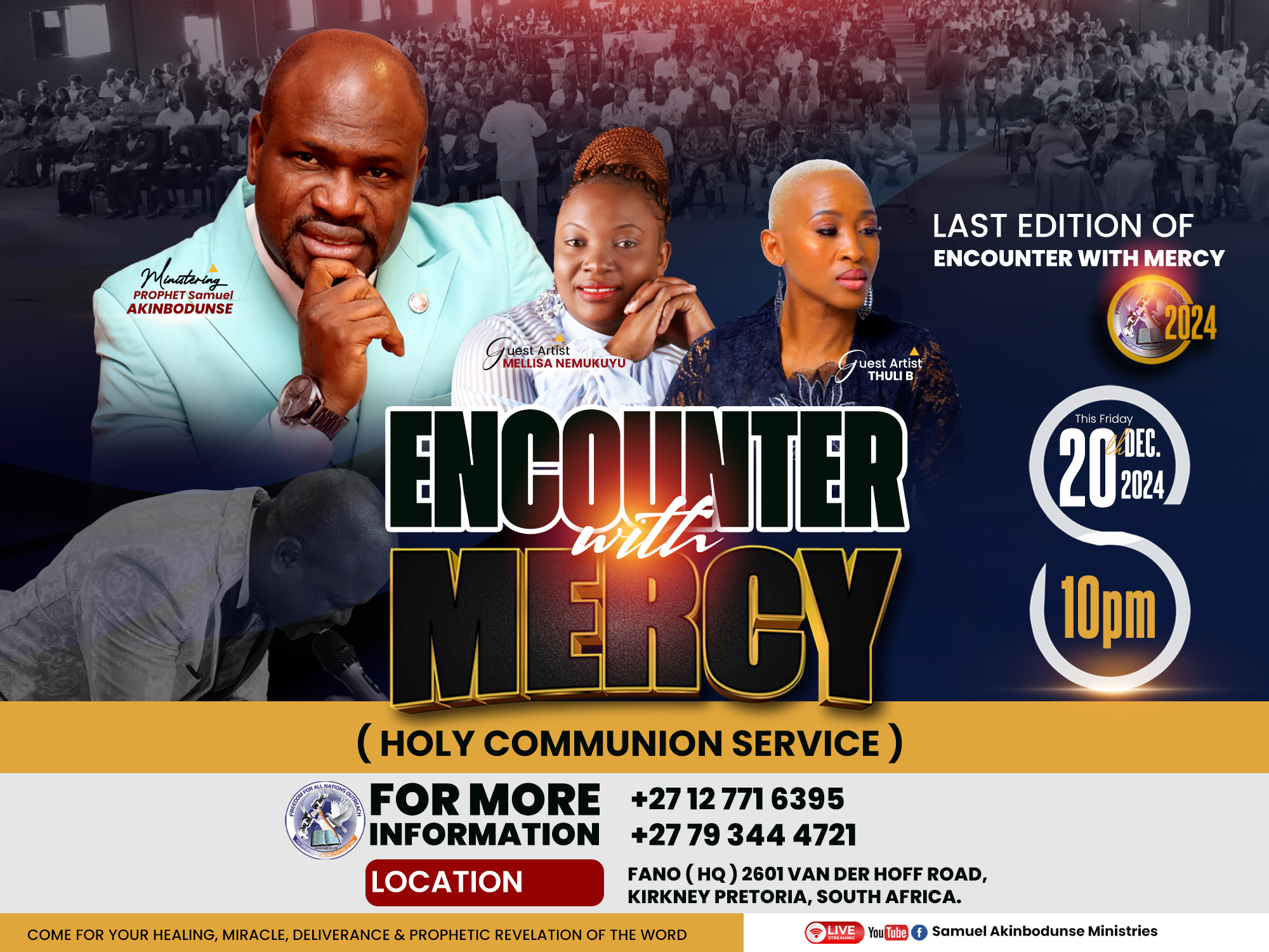 Read more about the article Dr Akinbodunse Unveils Gospel Stars, Thuli B and Mellisa at ‘Mercy Encounter’ Service